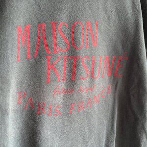 Maison Kitsuné Palais Royal Sweatshirt - Steel Blue/Red Size S